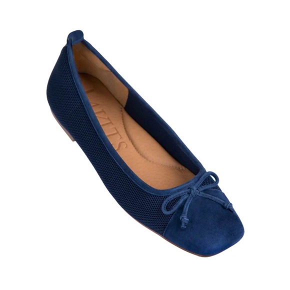Eric Javits Shoes - Eric Javits Women's Parris Navy Leather Ballet Flat 🥿 Size 7🥿 Navy Blue